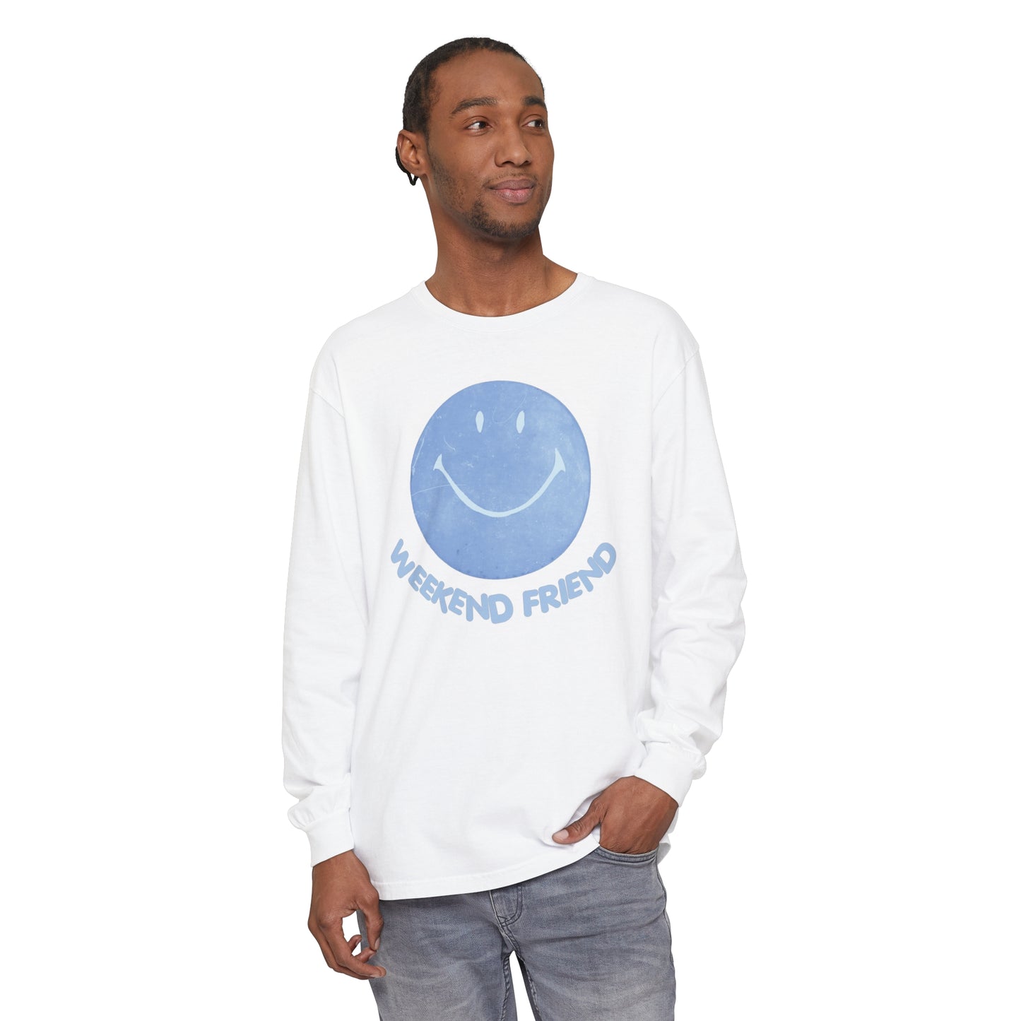 Blue WF Smiley face Long Sleeve T-Shirt